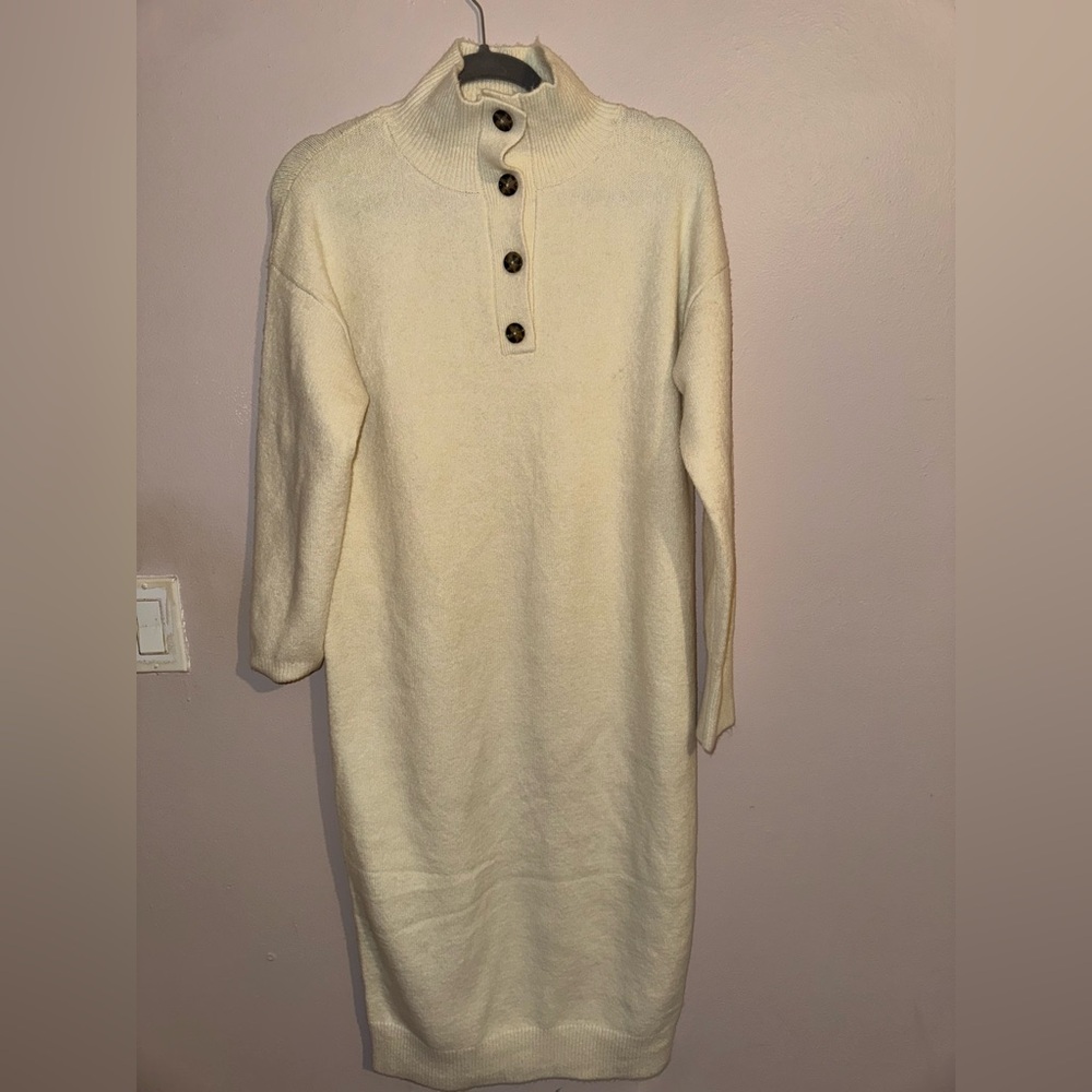 Universal Thread Cream Long Sleeve Sweater Dress